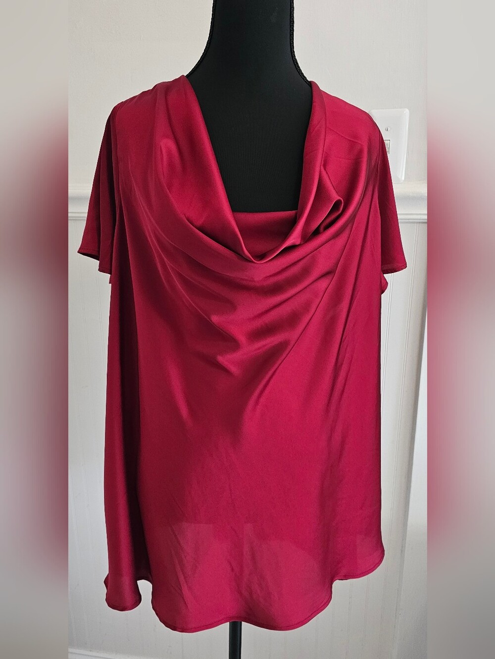 Torrid Cowl Neck Short Sleeve Red Top 3X